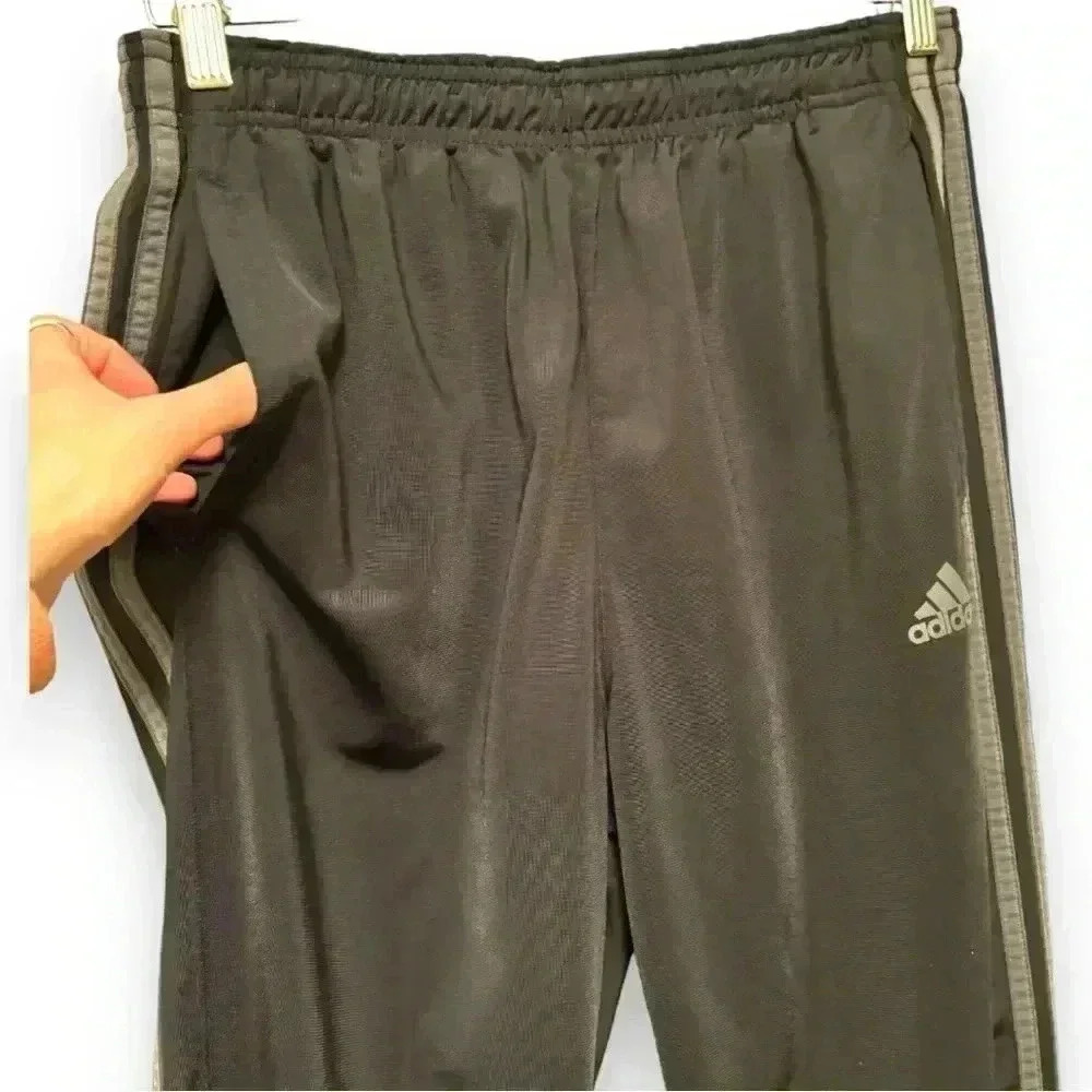 Adidas Mens Midweight Essential Tricot Zip Track Pants in Carbon/black 3 Stripe - Picture 16 of 16